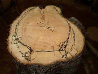 wood turning design on the piece itself