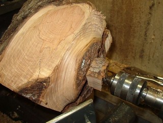  tail stock is brought up for safety