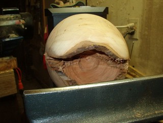 It was awkward with the lathe in this position