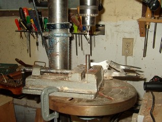 drilling a hole into cold rolled steel rod 