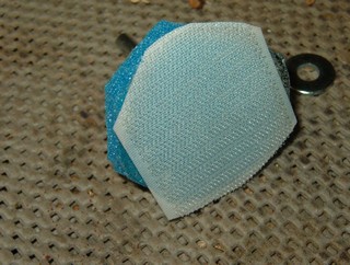 attaching the Velcro™ with hot glue