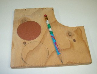  3" sanding disk as template