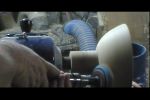 wood turning power sanding image