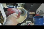 wood turning power sanding image