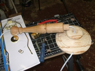 wire through the base and shaft