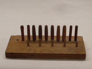 pen blanks on the assembly jig