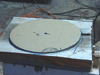 use a cardboard template to mark out a round for a bowl