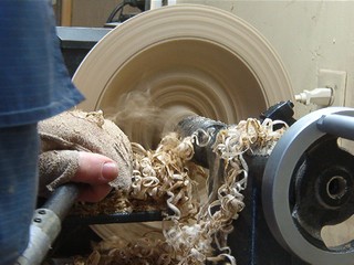 cutting continued to the bottom of the bowl